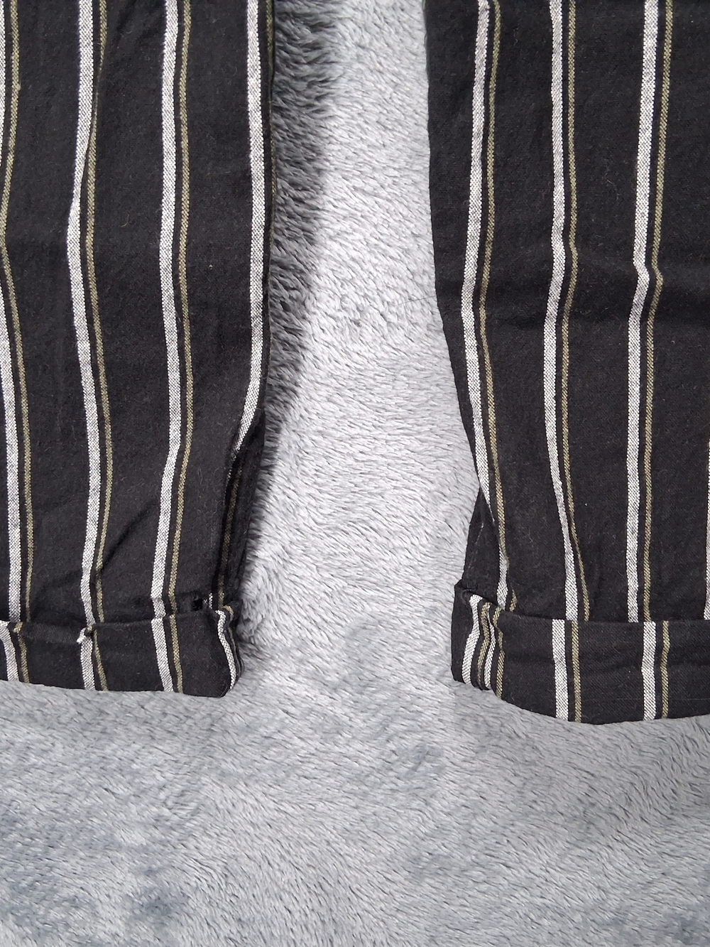 Women's Black Pinstripe Pants Ultra High-Rise Classic Tailored Style - Picture 4 of 16